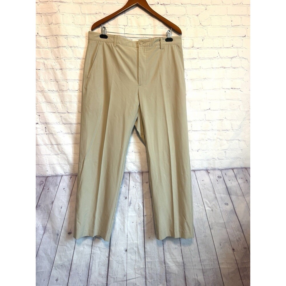 FootJoy Golf Pants Mens 36x30 Khaki Tan Flat Front Performance Stretch Chino
